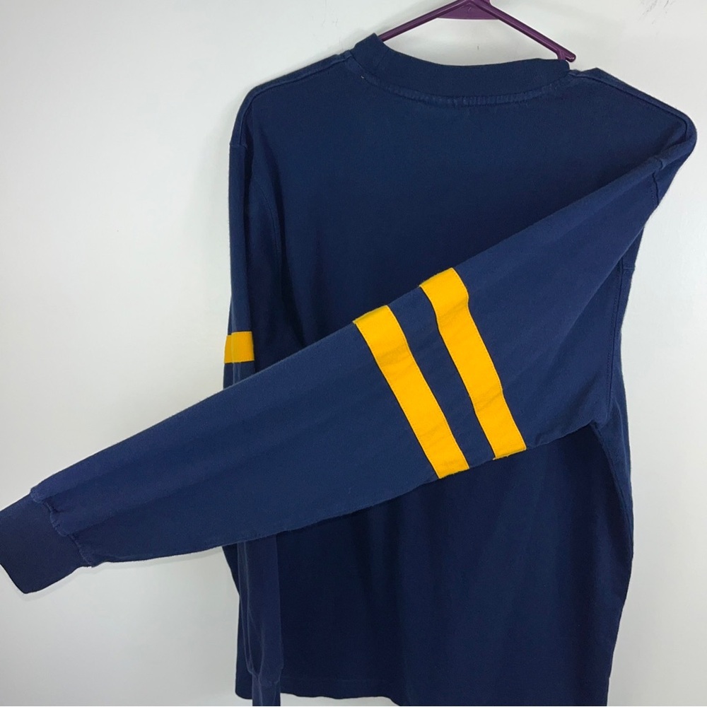 Buffalo Sabres Shirt Mens Medium Blue Yellow Long Sleeve Lee Sport Slug Logo - Picture 10 of 10